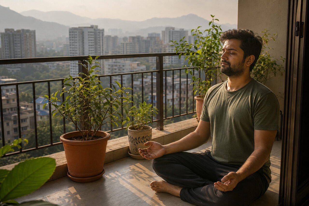 A peaceful present-moment meditation at home in Thane
